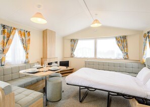 3 bedrooms - Comfortable modern 12ft-wide caravan with one double and two twin. (Mablethorpe)