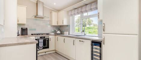 Fridge, oven, stovetop, toaster