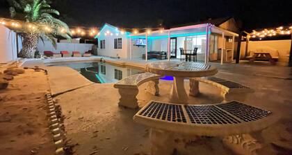 Private beach in Las Vegas heated hot tub heated pool option
