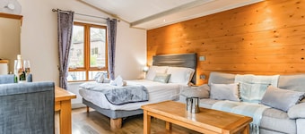 Large modern studio lodge with one double.