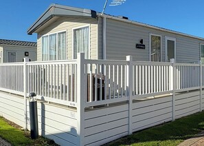 Exterior - 12ft-wide caravan ideal for small families with one double and one twin. (Monkton, Nr Ramsgate)