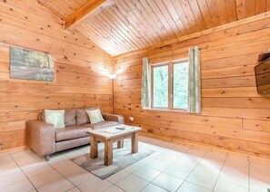 Living area - Woodpecker Log Cabin 2 (Freehay, Cheadle)