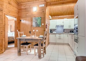 Dining - Woodpecker Log Cabin 2 (Freehay, Cheadle)