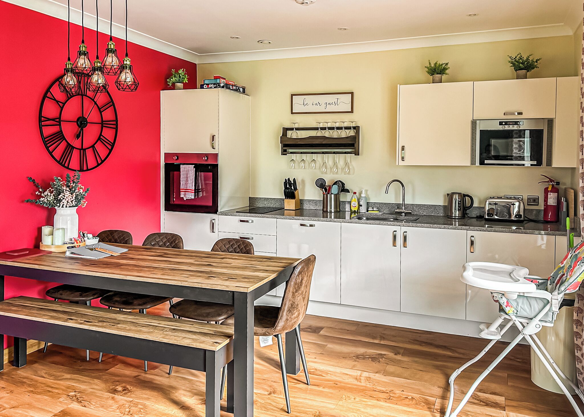 Fridge, oven, stovetop, toaster