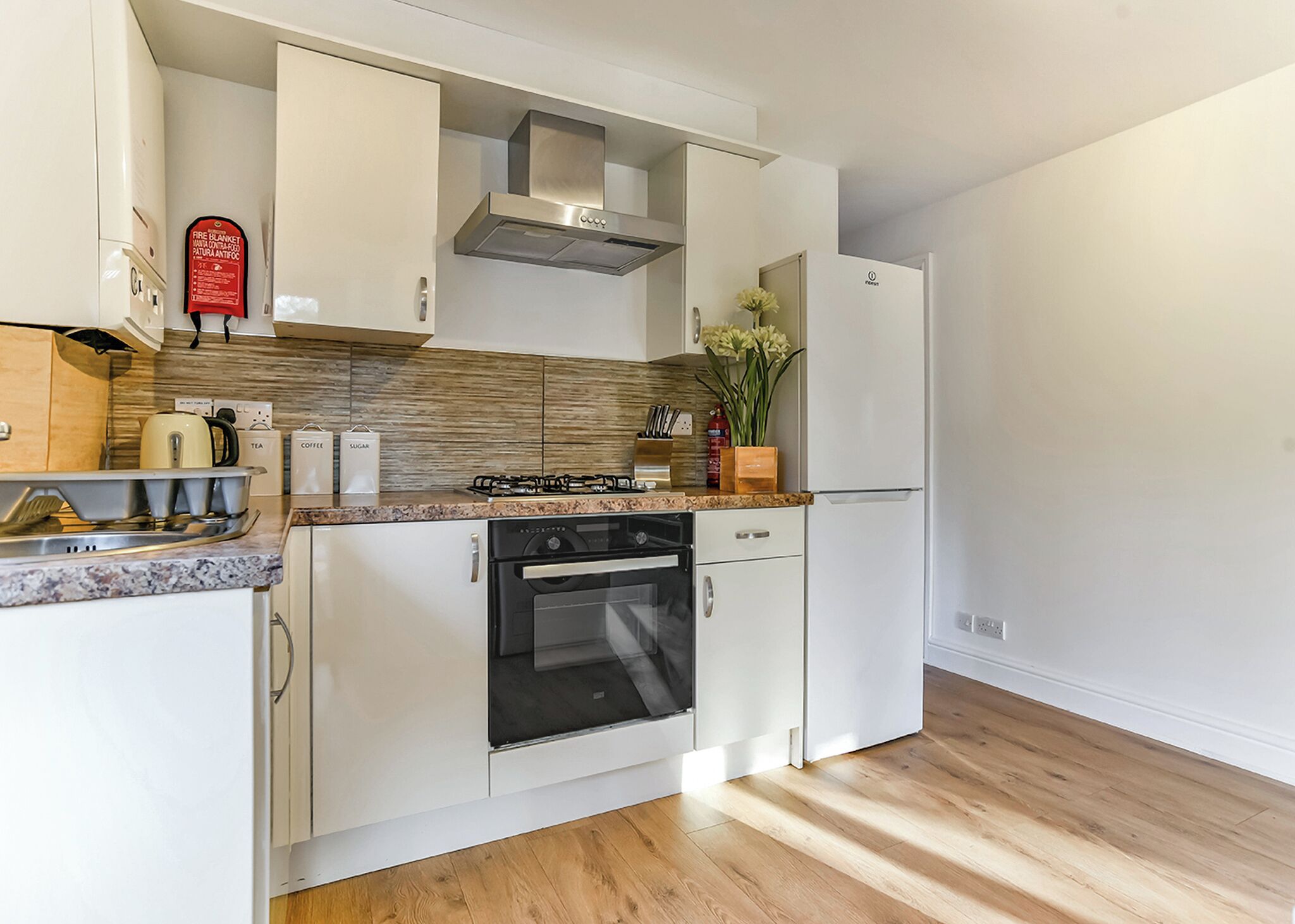 Fridge, oven, stovetop, toaster