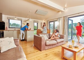 Living area - A stunning luxury lodge, perfect for a couples retreat or family break. (West Tanfield)