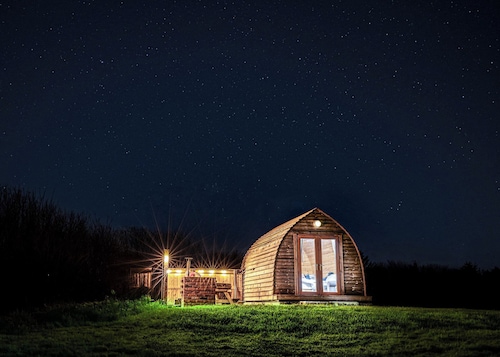 A quirky pod with one double and shower room.