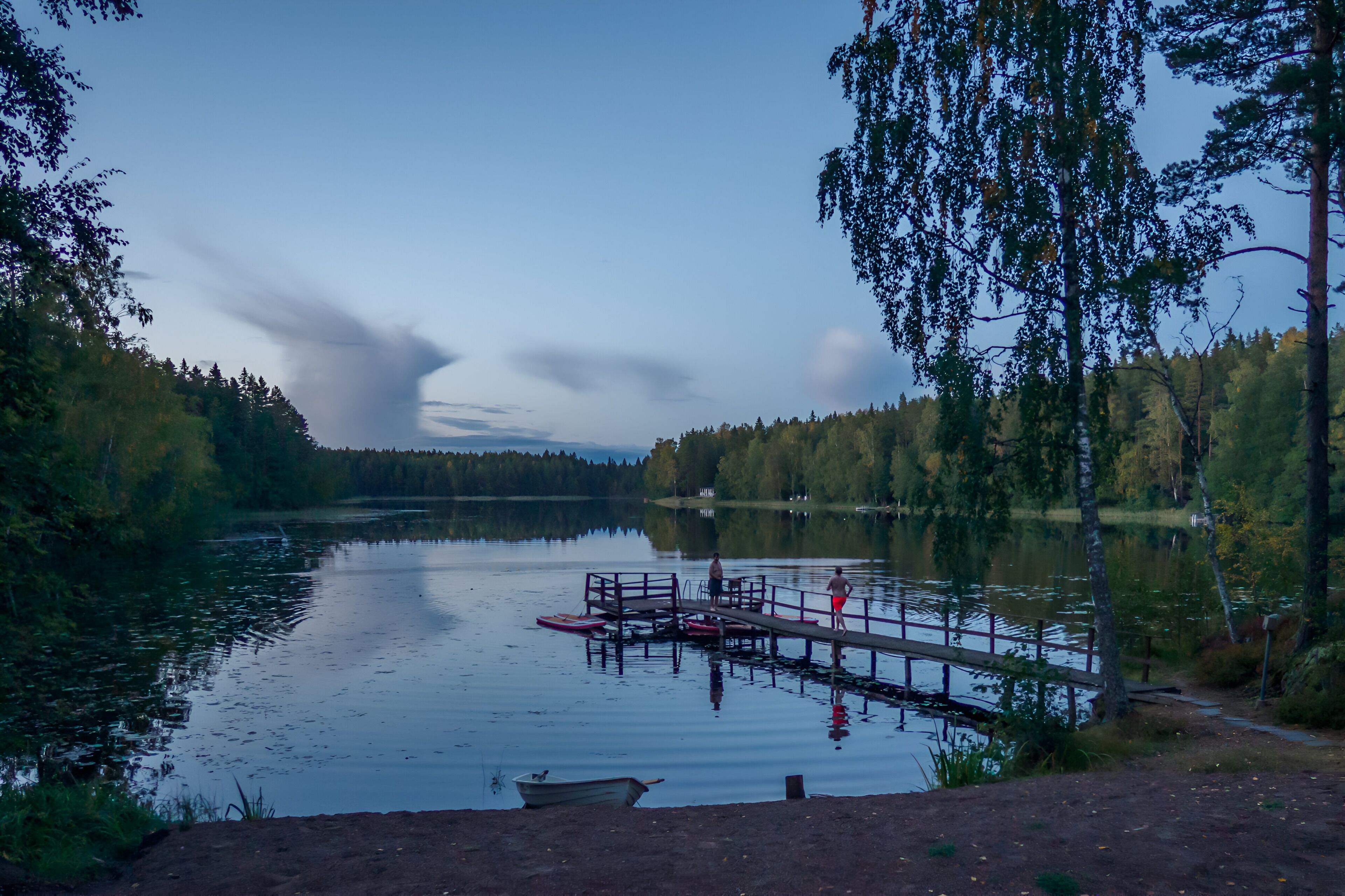 Private beach, rowing, fishing
