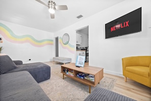 Smart TV, table football, ping pong