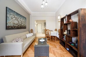 Apartment | Living area - Charming Apartment in heart of Athens (Zografos)