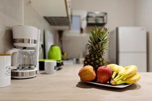 Apartment | Private kitchen | Full-sized fridge, oven, stovetop, cookware/dishes/utensils - Charming Apartment in heart of Athens (Zografos)