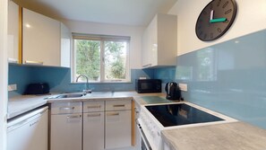 Fridge, microwave, oven