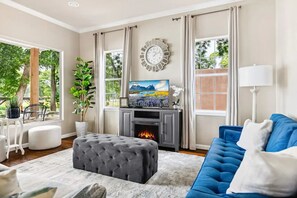 Smart TV, video games, foosball, stereo