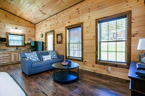 Smart TV, fireplace, DVD player - Sevierville Tiny Home w/ Hot Tub, Fire Pit & Grill (Sevierville)