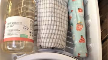 Hair dryer, towels