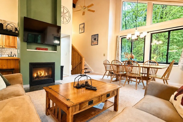 Smart TV, fireplace