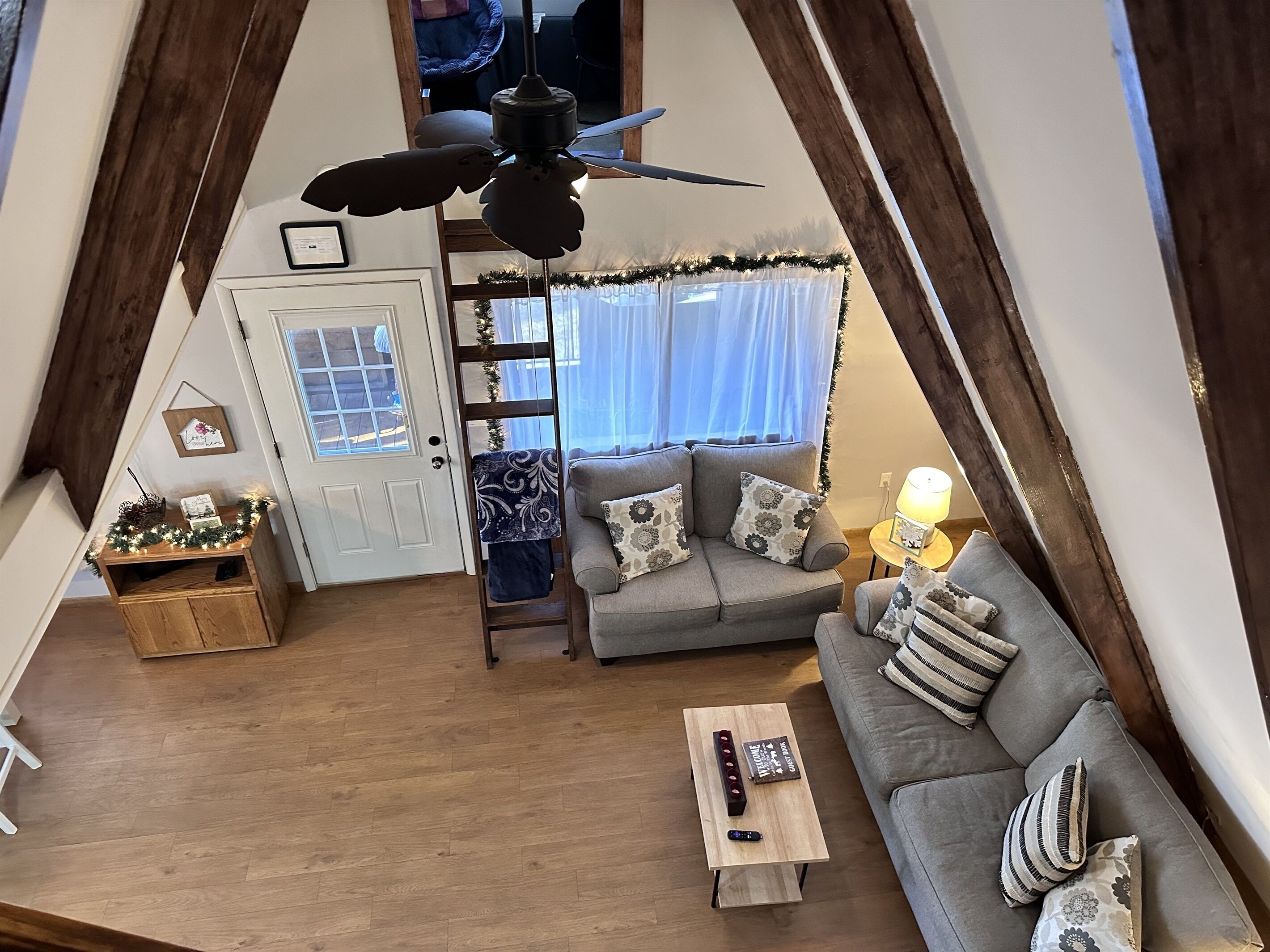TV, fireplace, DVD player, video library