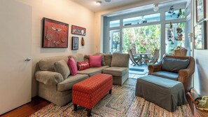 TV, DVD player, stereo