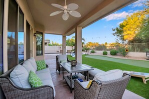 Terrace/patio - Pool, Putting Green, Arcade, Cornhole, Great Location at Phoenix Desert Ridge Retreat! (Phoenix)