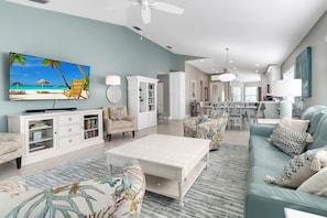 Smart TV, books, stereo, printers