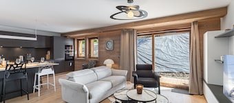 Modern Apartment, 5-Min Walk to Mont d'Arbois Lifts, Sauna, Gym, Sleeps 6