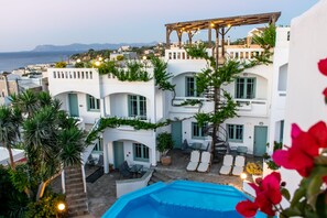 Terrace/patio - Kurmulis Studios, Studio with Pool View! (Stalos)