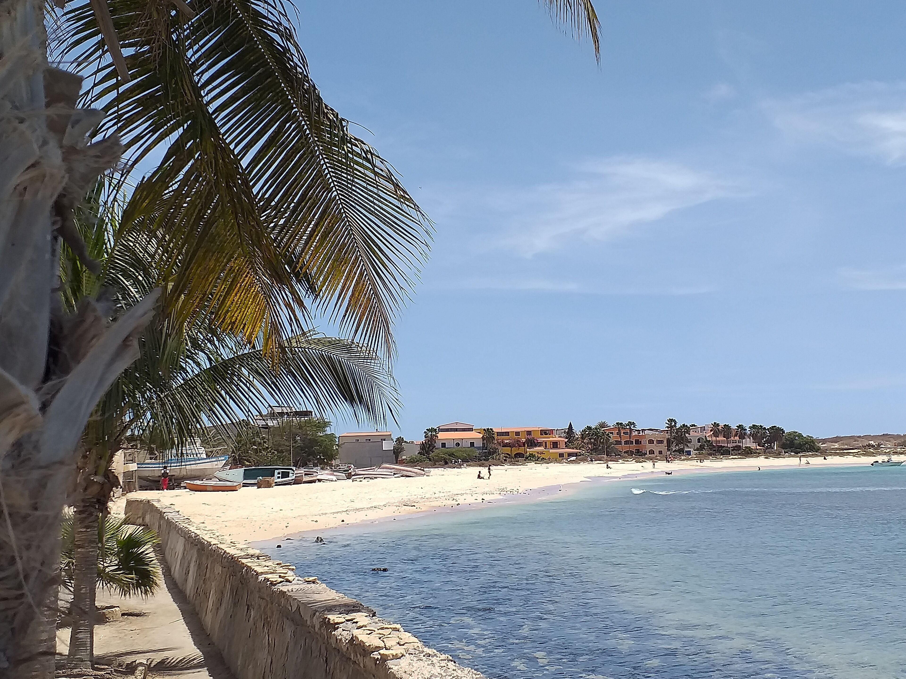 On the beach, sun-loungers, beach towels