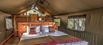 Amazing view on the river from your tent to the Okavango Delta