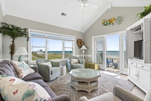 Smart TV - NEW LISTING! Pool club- direct beach access- 4BR 4BA VILLA WITH  OCEAN VIEWS- TOP FLOOR UNIT. (Ocean Isle Beach)