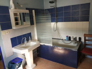 Combined shower/bathtub