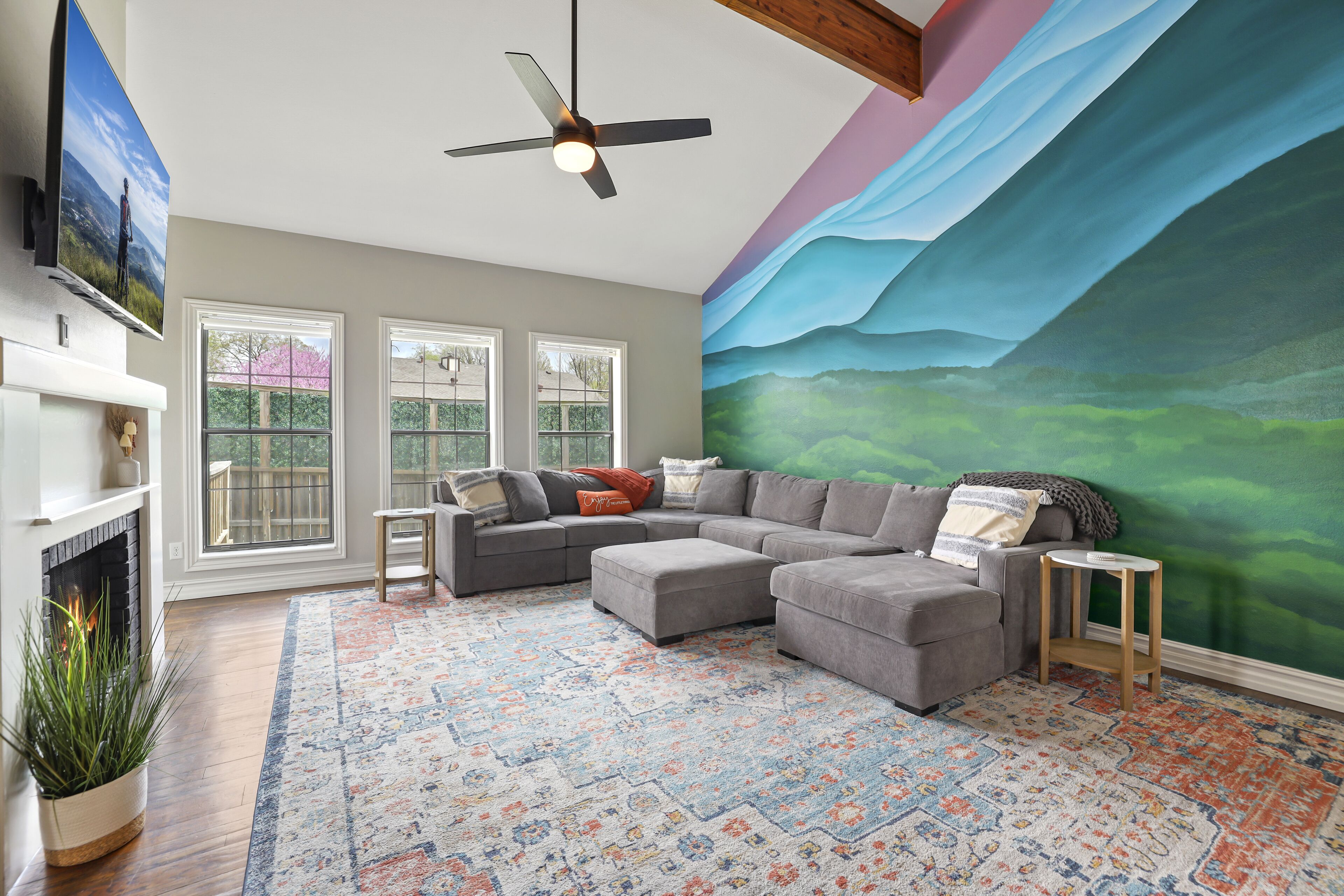 Een smart-tv en boeken