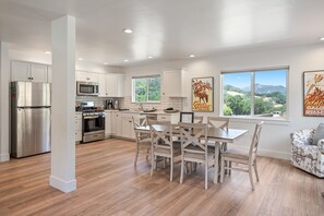 Fridge, microwave, stovetop, dishwasher