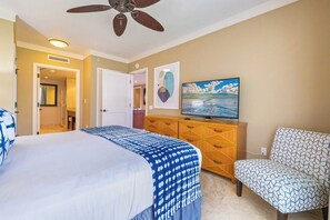 2 bedrooms, premium bedding, iron/ironing board, travel cot