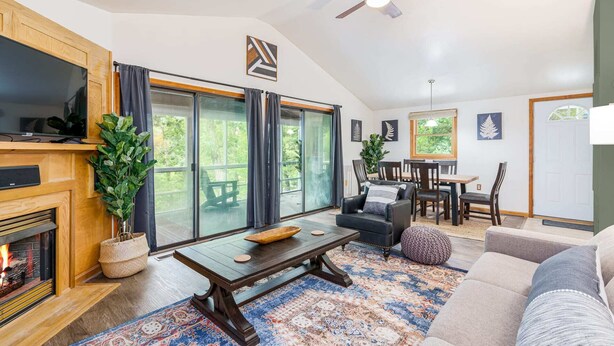 TV, fireplace, offices - Cottage w Hot Tub, Pond & Kayaks, Fire Pit, & WiFi (Berkeley Springs)