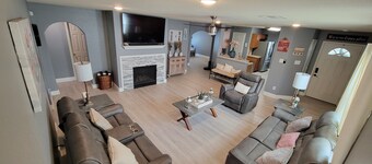 Modern unique 3 bedroom home with indoor fireplace, updated to today standards. 