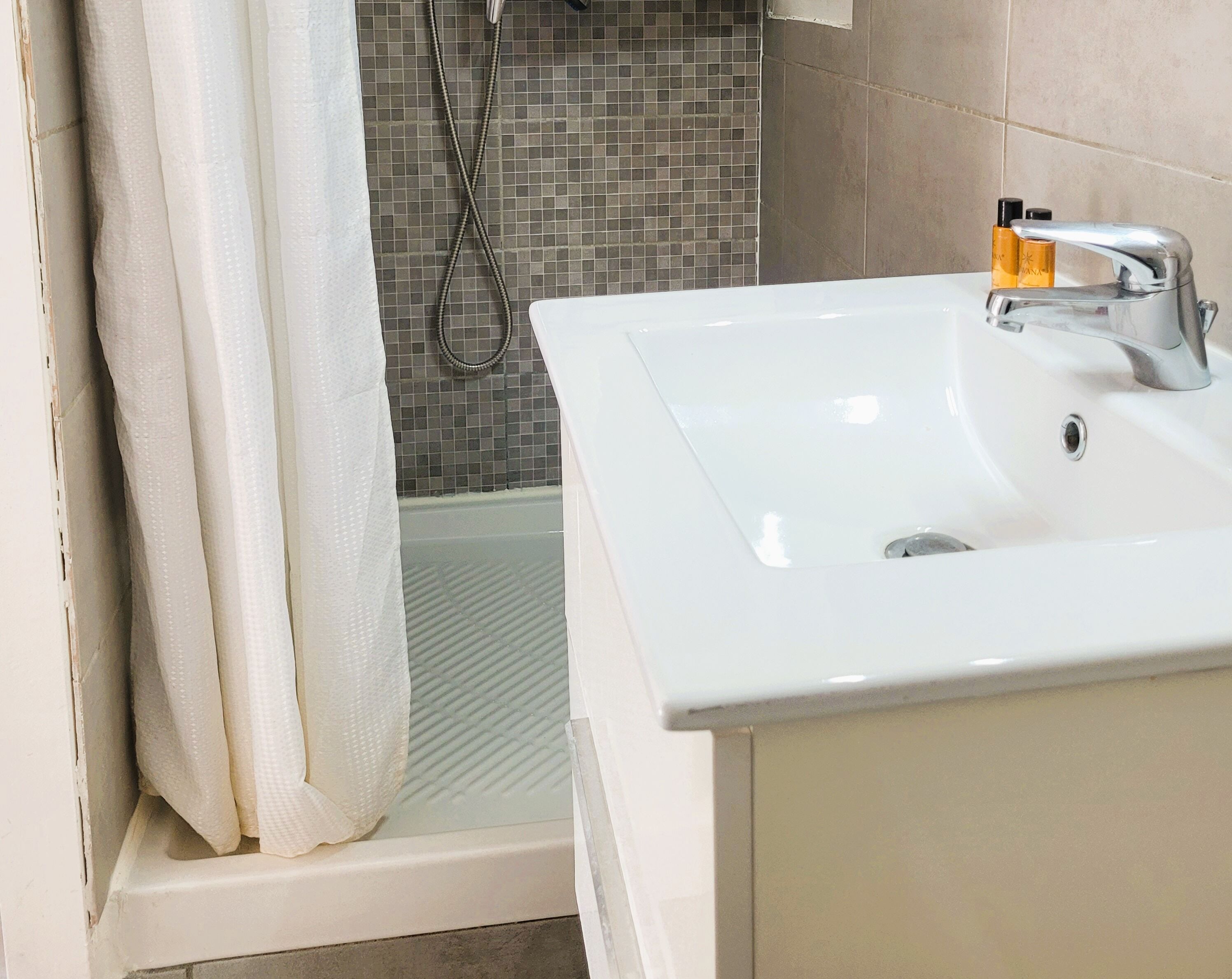 Soap, shampoo, toilet paper