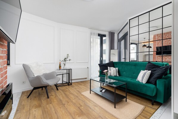 شقة - غرفة نوم واحدة - بشرفة | غرفة المعيشة