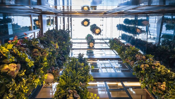 A modern interior with glass railings and greenery. - Barcelo Funchal Oldtown (Funchal)