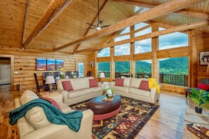 TV connectée, cheminée, jeux vidéo, lecteur de DVD