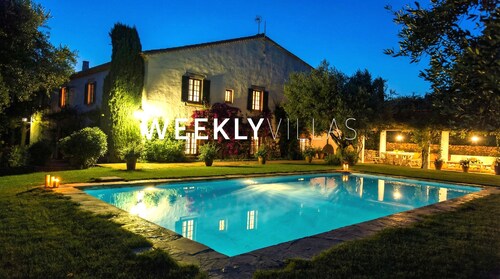 15 min autolla / Sitges. Villa Mas Peirot  Aito Ilmastointi Puutarha 60 hehtaari