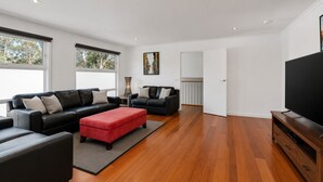 Smart TV, DVD player, books, stereo