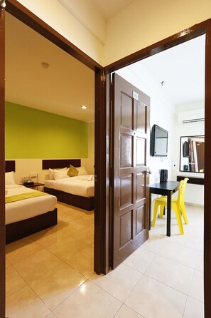 ห้องสแตนดาร์ด, 2  ห้องนอน | โต๊ะทำงาน, Wi-Fi ฟรี, ผ้าปูที่นอน