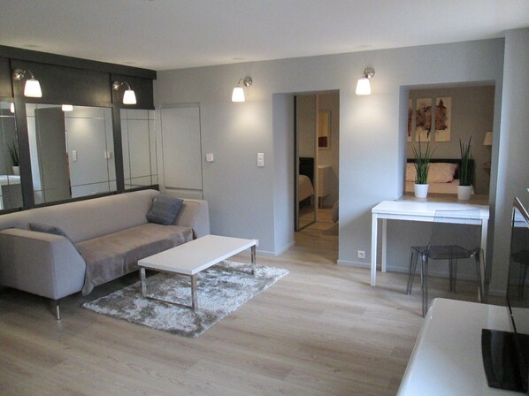 Comfort Apartment, 1 Queen Bed, Non Smoking | Living area