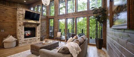 Smart TV, fireplace, video games