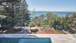 Outdoor pool, a heated pool - Luxurious Ocean front, heated- pool, North facing, complete privacy, Whale Beach (Whale Beach)