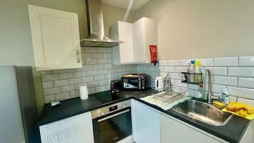Fridge, microwave, oven, toaster