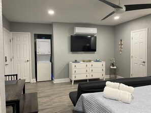 1 bedroom, iron/ironing board, travel crib, free WiFi