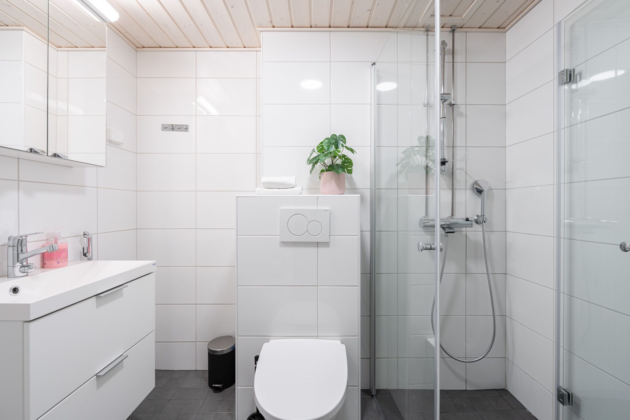 Premium-huoneisto | Kylpyhuone | Suihku, hierova suihkupää, hiustenkuivaaja, bidee