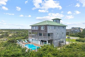 Exterior - Oceanfront Home w/ Private Pool, Hot Tub, Private Beach Boardwalk. It's the One! (Avon)