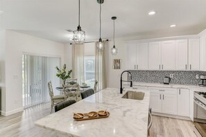 Fridge, microwave, oven, stovetop -  Water Front Sunny Relaxing  Vacation Home 3bds, 2 bath,  close to gulf beaches  (Rotonda West)